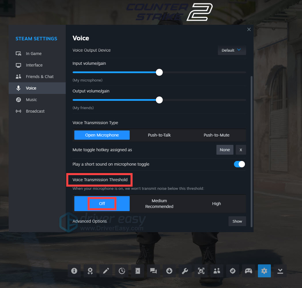 Counter-Strike 2 - Voice Transmission Threshold - Off