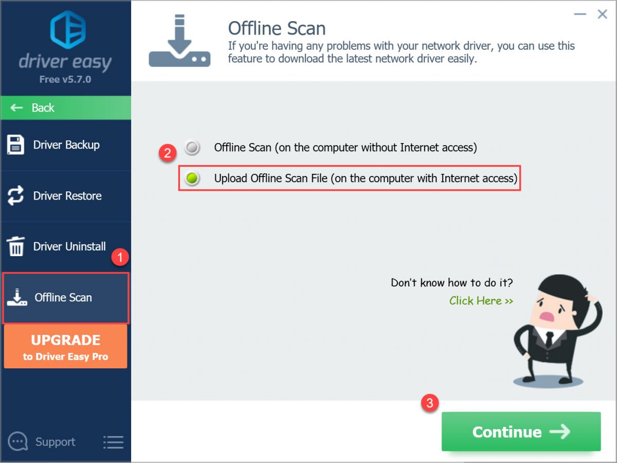 Driver Easy Free upload offline scan file
