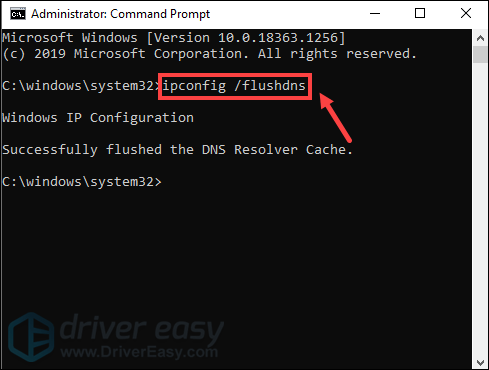 flush DNS cache